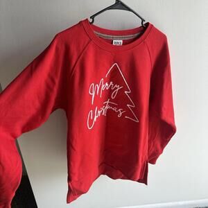 Royce Brand Merry Christmas Red Embroidered Sweater Large Tree Holiday
